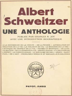 cover image of Une anthologie